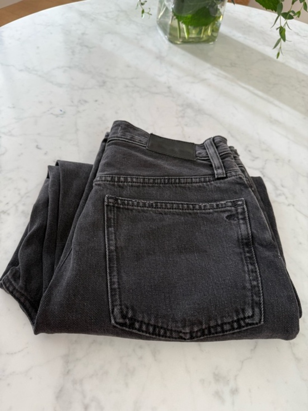 Madewell Balloon Jeans Black Wash Size 25 High Rise Tapered